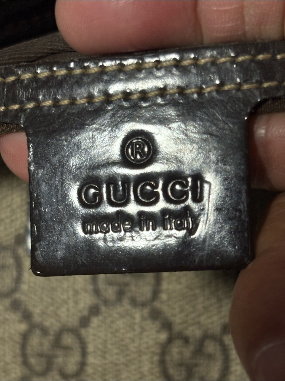 Gucci Beige Monogram Canvas Satchel with Dark Brown Trim - Picture 7 of 14